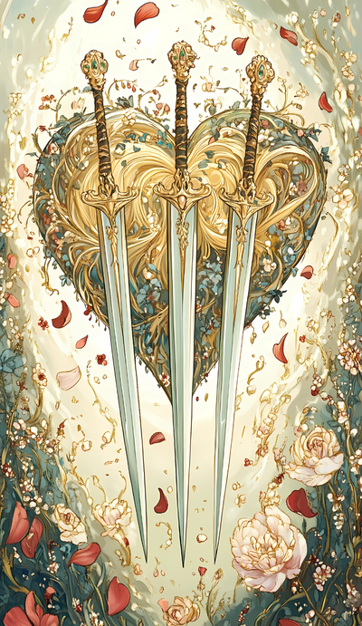 Three of Swords tarot card